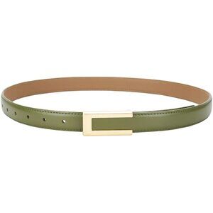 Women Belt Leather Skinny 33-41 in Gold Buckle for Jeans Pants Dresses